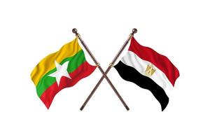 Burma versus Egypt Two Country Flags photo