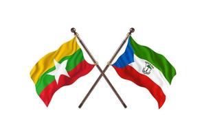 Burma versus Equatorial Guinea Two Country Flags photo