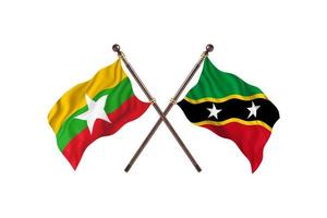 Burma versus Saint Kitts and Nevis Two Country Flags photo