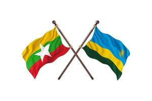 Burma versus Rwanda Two Country Flags photo