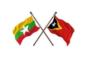 Burma versus Timor-Leste Two Country Flags photo