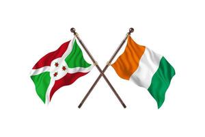 burundi contra costa de marfil dos banderas de países foto