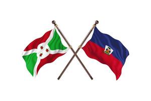 burundi contra haití dos banderas de países foto