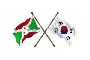 Burundi versus South Korea Two Country Flags photo