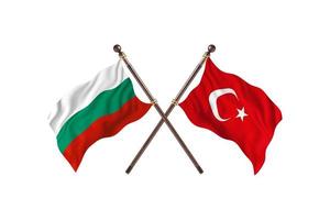 Bulgaria versus Turkey Two Country Flags photo