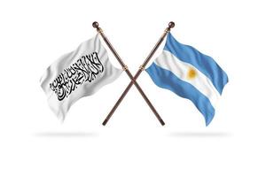 Islamic Emirate of Afghanistan versus Argentina Two Country Flags photo