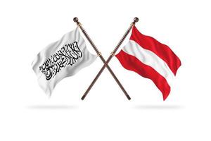 Islamic Emirate of Afghanistan versus Austria Two Country Flags photo