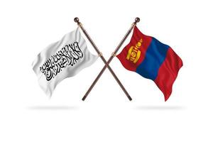 Islamic Emirate of Afghanistan versus Mongolia Two Country Flags photo