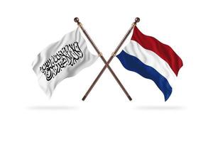 Islamic Emirate of Afghanistan versus Netherlands Two Country Flags photo