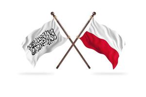 Islamic Emirate of Afghanistan versus Poland Two Country Flags photo