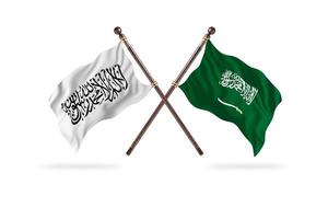 emirato islámico de afganistán versus arabia saudita dos banderas de países foto