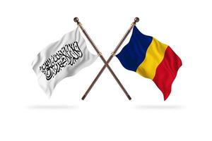 Islamic Emirate of Afghanistan versus Romania Two Country Flags photo