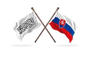 Islamic Emirate of Afghanistan versus Slovakia Two Country Flags photo