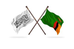 Islamic Emirate of Afghanistan versus Zambia Two Country Flags photo