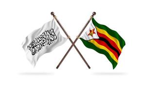 Islamic Emirate of Afghanistan versus Zimbabwe Two Country Flags photo