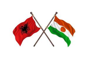Albania versus Niger Two Country Flags photo