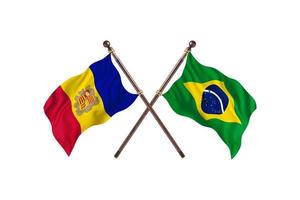 andorra contra brasil dos banderas de pais foto