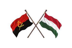 angola contra hungría dos banderas de países foto
