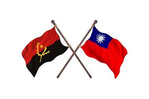 Angola versus Taiwan Two Country Flags photo