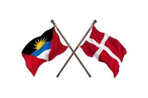 Antigua and Barbuda versus Denmark Two Country Flags photo