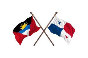 antigua y barbuda versus panamá dos banderas de países foto