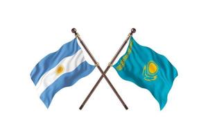 argentina contra kazajstán dos banderas de países foto