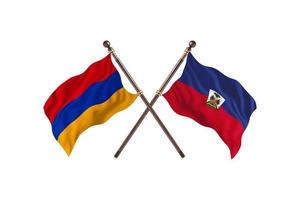 Armenia versus Haiti Two Country Flags photo