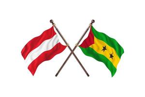 Austria versus Sao Tome and Principe Two Country Flags photo