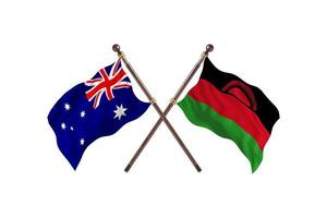 Australia versus Malawi Two Country Flags photo