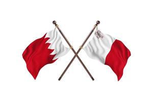 Bahrain versus Malta Two Country Flags photo