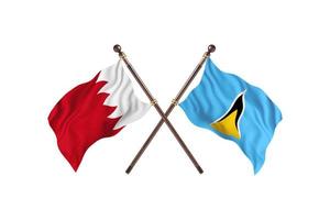 Bahrain versus Saint Lucia Two Country Flags photo