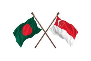 Bangladesh versus Singapore Two Country Flags photo