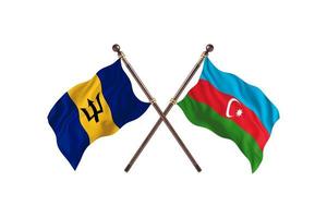 Barbados versus Azerbaijan Two Country Flags photo