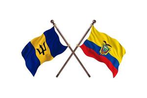 Barbados versus Ecuador Two Country Flags photo