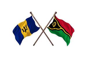 Barbados versus Vanuatu Two Country Flags photo