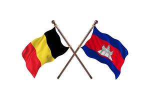 Belgium versus Cambodia Two Country Flags photo