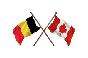 Belgium versus Canada Two Country Flags photo