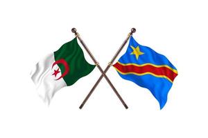 Algeria versus Democratic Republic Congo Two Country Flags photo