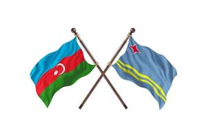Azerbaijan versus Aruba Two Country Flags photo