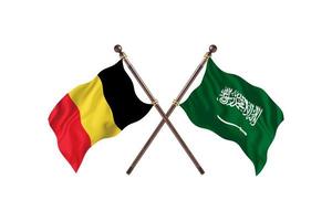 Belgium versus Saudi Arabia Two Country Flags photo