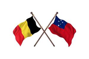 Belgium versus Samoa Two Country Flags photo