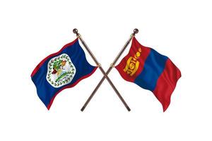 Belize versus Mongolia Two Country Flags photo