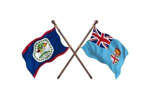 Belize versus Fiji Two Country Flags photo