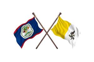 Belize versus Holy See Two Country Flags photo