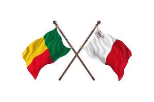 Benin versus Malta Two Country Flags photo