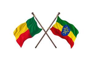 Benin versus Ethiopia Two Country Flags photo