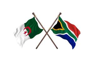 Algeria versus South Africa Two Country Flags photo