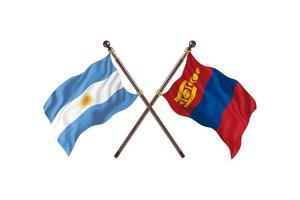 Argentina versus Mongolia Two Country Flags photo