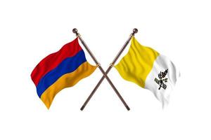 armenia versus santa sede dos banderas de países foto