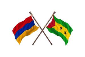 Armenia versus Sao Tome and Principe Two Country Flags photo